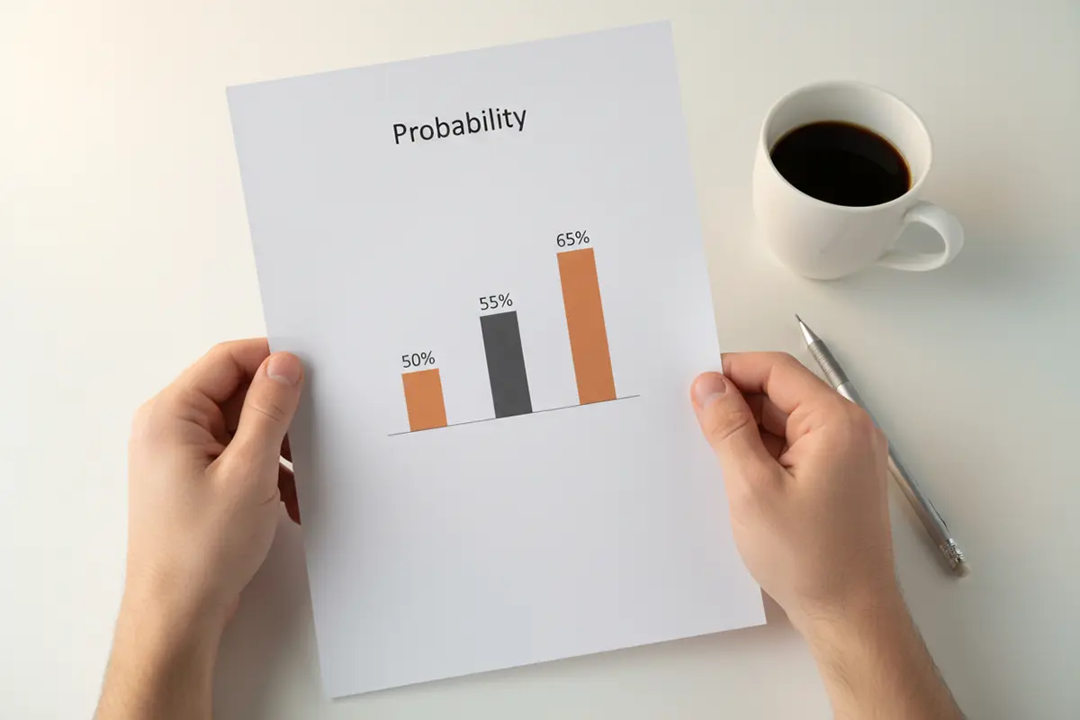 Persona analizando cuotas de apuestas de baloncesto en un documento con gráfico de probabilidad implícita