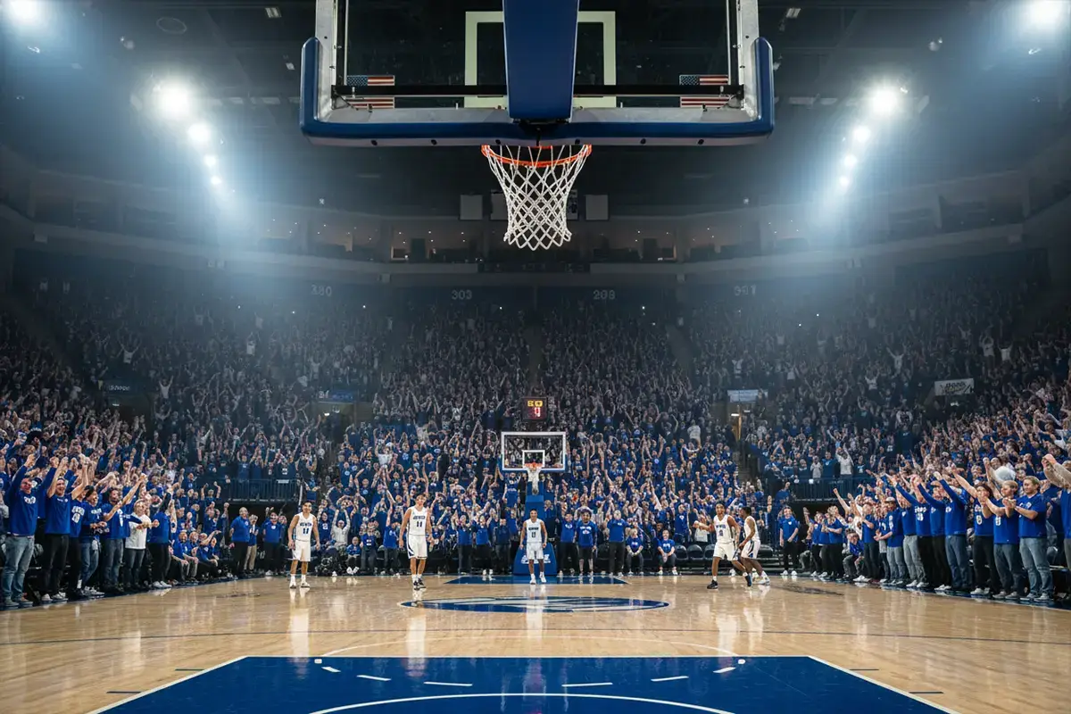 Factor cancha en apuestas de baloncesto: afición local en un pabellón